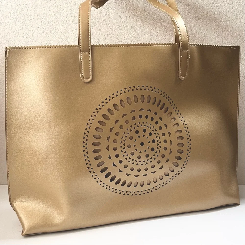 Neiman marcus XL gold tote